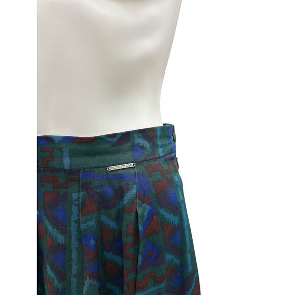 VTG Geiger Skirt Women’s SZ L A-Line Pockets Side Zipper Green Blue And Brown - Picture 4 of 5